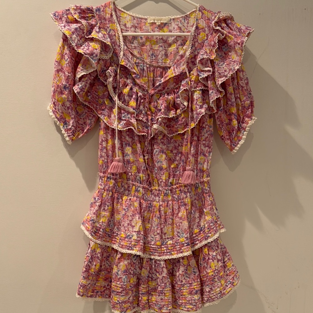 LOVESHACKFANCY XS Floral Ruffle Dress